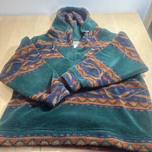 Vintage Multicolor Fleece Pullover Hoodie Medium No4 EXP Jeans